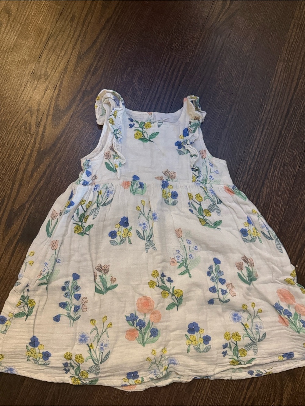Angel Dear White Floral Muslin Sundress